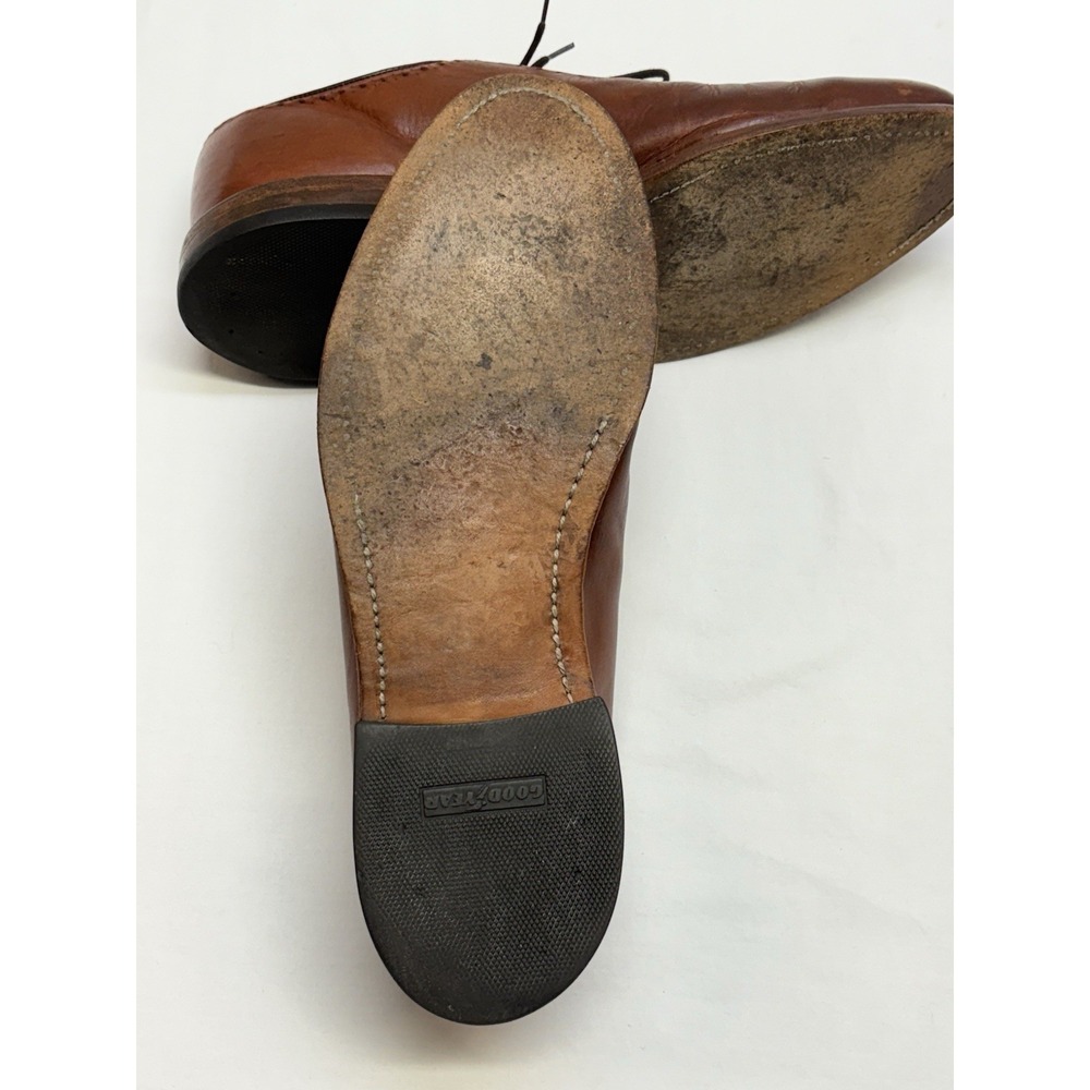 VTG Allen Edmonds Hastings Burnished Brown Brogue Oxfords Leather Soles 11D EUC - Picture 11 of 14